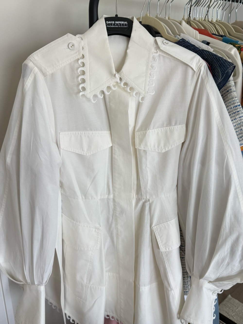 Zinmerman White Scalloped Collar Belted dress - Picture 3 of 4